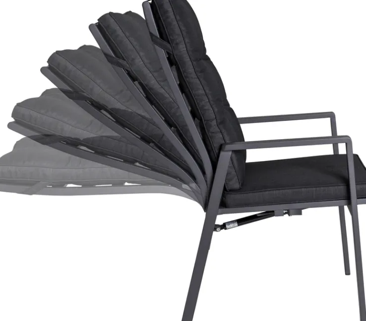 Garden FLAIR Positionsstuhl Garten LUNA A 2er Set anthrazit /anthrazit