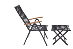 Garden FLAIR Positionsstuhl Garten LEIF schwarz /Rope