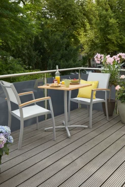 Garden FLAIR Stapelstuhl Garten SALZBURG 88 cm Alu /hellgrau