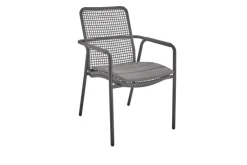 Garden FLAIR Stapelstuhl Garten REPTON ROPE 2er Set anthrazit /hellgrau