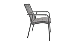 Garden FLAIR Stapelstuhl Garten REPTON ROPE 2er Set anthrazit /hellgrau