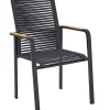 Garden FLAIR Stapelstuhl Garten LEIF schwarz /Rope