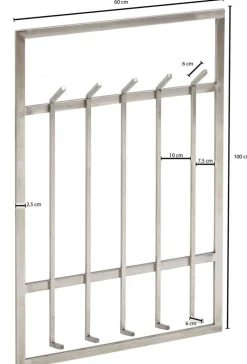 Garderobe 60 x 100 cm silberfarbig
