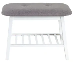 Garderobenbank 60 x 44 cm Weiß/ Grau
