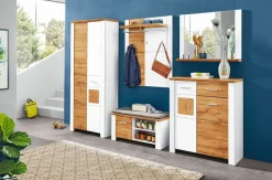 Garderobenbank MATERIO 90 x 50 x 39 cm Holznachbildung braun/weiß