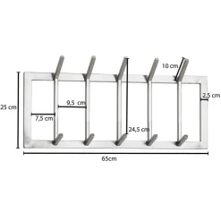 Garderobenleiste 65 x 30 cm Silberfarbig