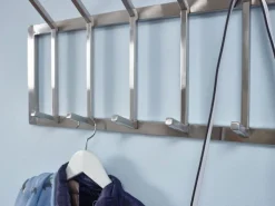 Garderobenleiste 65 x 30 cm Silberfarbig