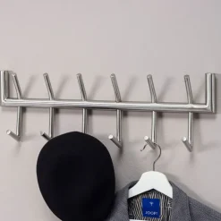 Garderobenleiste 60 x 19 cm silberfarbig