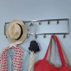 Garderobenleiste 80 x 20 cm Silberfarbig