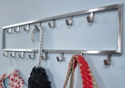 Garderobenleiste 80 x 20 cm Silberfarbig