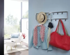 Garderobenleiste 80 x 20 cm Silberfarbig