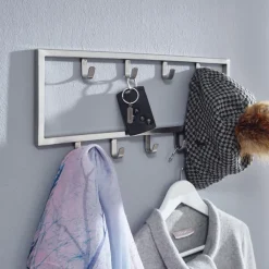 Garderobenleiste 50 x 20 cm silberfarbig