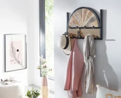 Garderobenpaneel 53 x 40 cm Mango/Wiener Geflecht