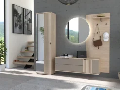 Garderobenpaneel 70 x 175 cm Riva-Eiche-Dekor/schwarz