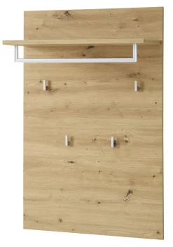 Garderobenpaneel 78 x 117 x 30 cm braun/silberfarbig