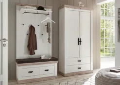 Garderobenpaneel FLORENZ 107 x 153 cm weiß/braun