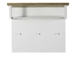 Garderobenpaneel MUNDI 83 x 71 cm Weiß Hochglanz/Eiche-Riviera-Dekor