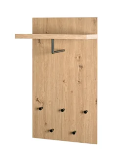 Garderobenpaneel PARMA1 Eiche-Dekor/schwarz 48 x 90 cm