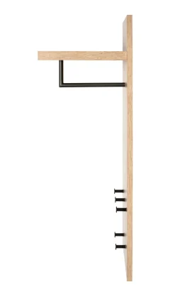 Garderobenpaneel PARMA1 Eiche-Dekor/schwarz 48 x 90 cm