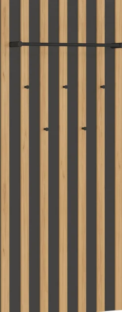 Garderobenpaneel Renell 64 x 148 cm Graphit/Navarra-Eiche-Dekor