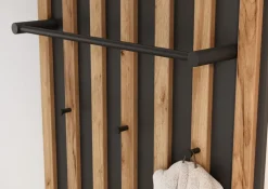 Garderobenpaneel Renell 64 x 148 cm Graphit/Navarra-Eiche-Dekor