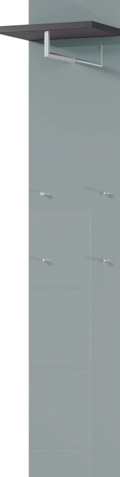 Garderobenpaneel SIRIANO 39 x 190 cm silbergrau/ anthrazit