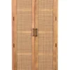 Garderobenschrank 80 x 180 cm Mango lackiert mit Rattan-Front