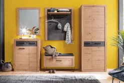 Garderobenschrank 77 x 202 x 38 cm Holznachbildung balkeneiche