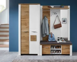 Garderobenschrank MATERIO 80 x 198 cm braun/weiß