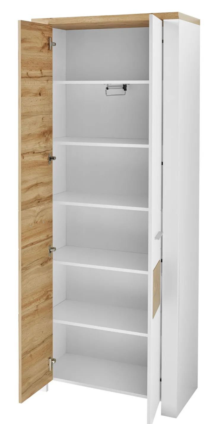 Garderobenschrank MATERIO 80 x 198 cm braun/weiß