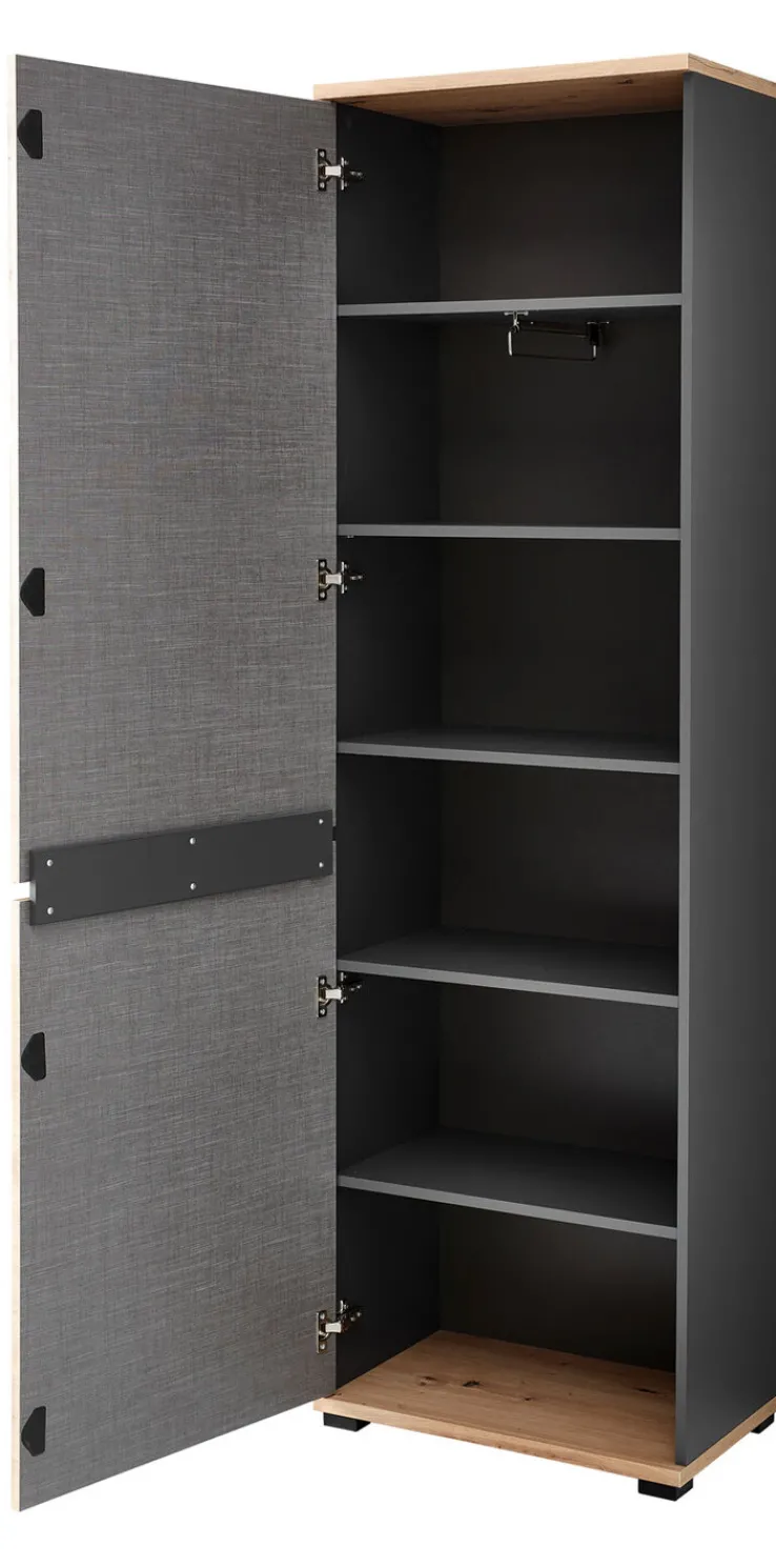 Garderobenschrank SEDEO 60 x 200 cm Artisan Eiche naturfarbig