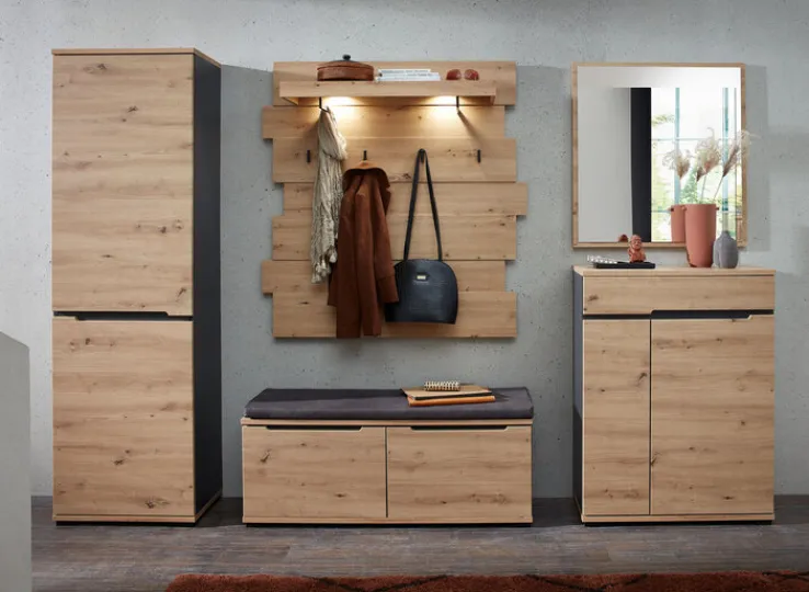 Garderobenschrank SEDEO 60 x 200 cm Artisan Eiche naturfarbig