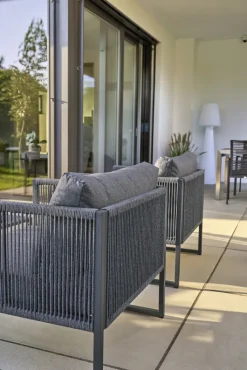 Garden FLAIR Garten FLAIR Loungesessel Outdoor RENO anthrazit /Rope grau