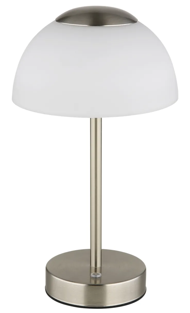 GLOBO Akku LED Tischlampe SAMIRA 31 cm nickelfarbig