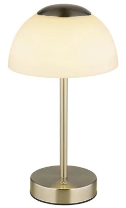 GLOBO Akku LED Tischlampe SAMIRA 31 cm nickelfarbig
