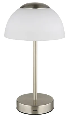 GLOBO Akku LED Tischlampe SAMIRA 31 cm nickelfarbig