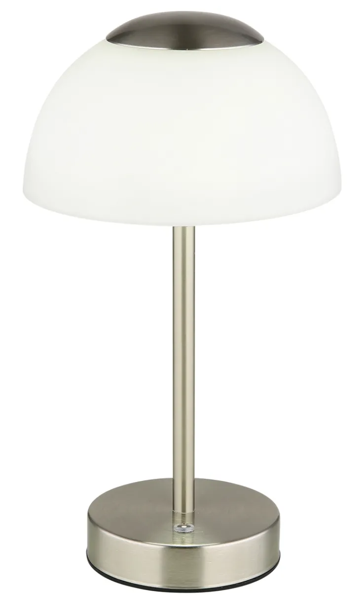 GLOBO Akku LED Tischlampe SAMIRA 31 cm nickelfarbig