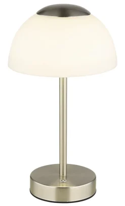 GLOBO Akku LED Tischlampe SAMIRA 31 cm nickelfarbig
