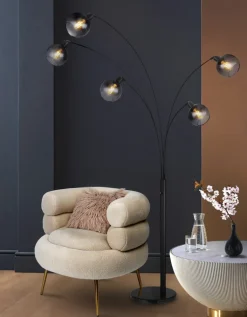 GLOBO Bogenlampe SEYMOUR 5-flg schwarz