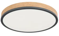 GLOBO LED Deckenlampe DORO 45 cm Holzoptik /anthrazit