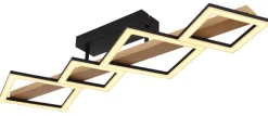 GLOBO LED Deckenlampe DUSTIN 92 x 30 cm Holzoptik