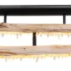 GLOBO LED Deckenlampe FELICITAS 100 cm schwarz /Holz