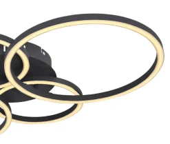 GLOBO LED Deckenlampe KENDY 65,5 x 40,6 cm schwarz