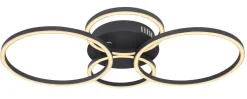 GLOBO LED Deckenlampe KENDY 65,5 x 40,6 cm schwarz