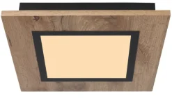GLOBO LED Deckenlampe LEA 30 x 30 cm Holzoptik