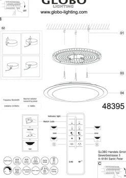 GLOBO LED Deckenlampe NICOLE II 40 cm mit Farbwechsel und Fernbedienung