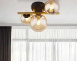 GLOBO LED Retrofit Deckenlampe RIHA messingfarbig /amber