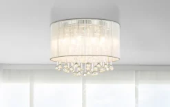 GLOBO LED Retrofit Deckenlampe SIERRA 40 cm chromfarbig /Kristallglas