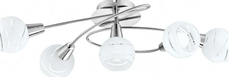 GLOBO LED Retrofit Deckenlampe ELLIOTT 5 flg nickelfarbig