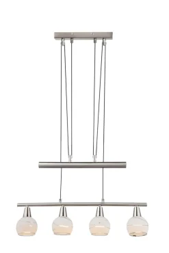 GLOBO LED Retrofit Pendelleuchte ELLIOTT 4 flg nickelfarbig